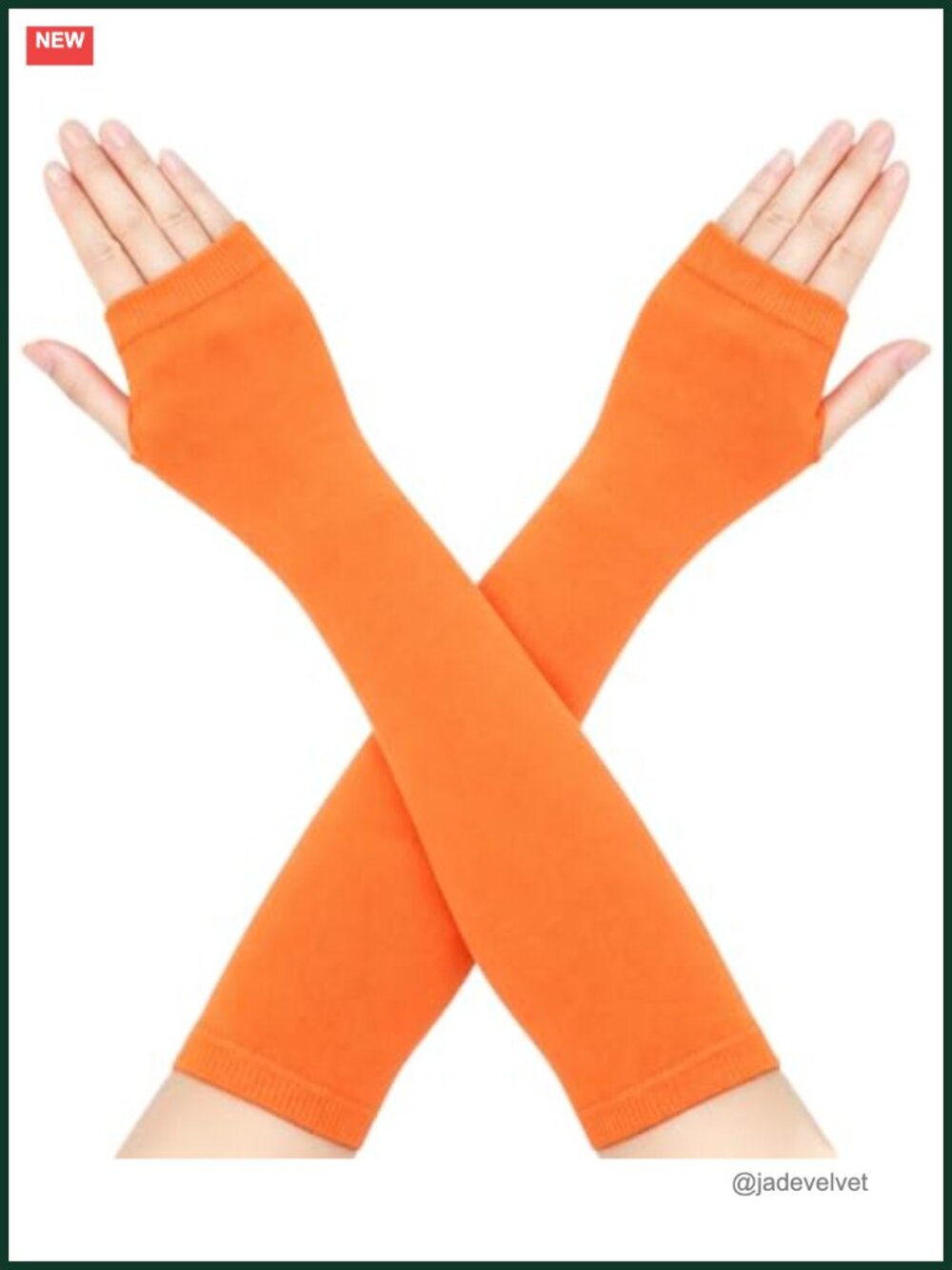 Striped Fingerless Arm Warmers Knit Cosplay Gothic Gloves